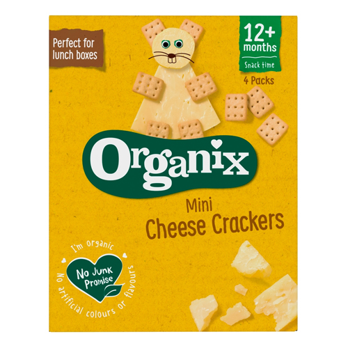 ORGANIX MINI CHEESE CRACKERS 12+MONTHS 4PK 20G