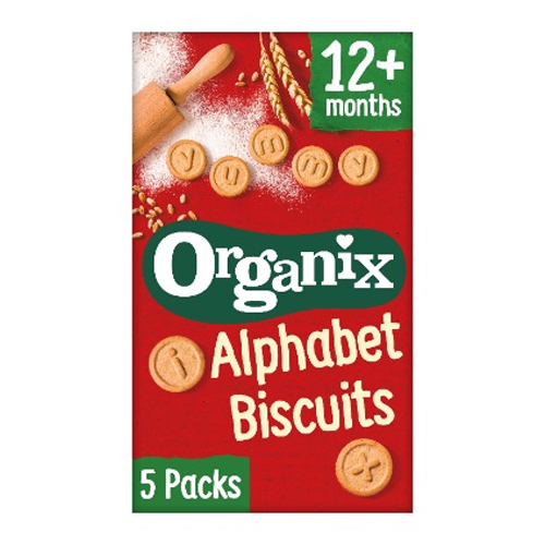 ORGANIX ALPHABET BISCUITS TODDLER SNACKS12+MONTHS 5PK 25G