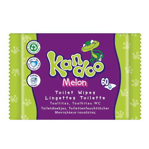 KANDOO MELON FLUSHABLE WIPES 60S