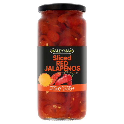 ALEYNA SLICED RED JALAPENOS PMP £1.49 480G