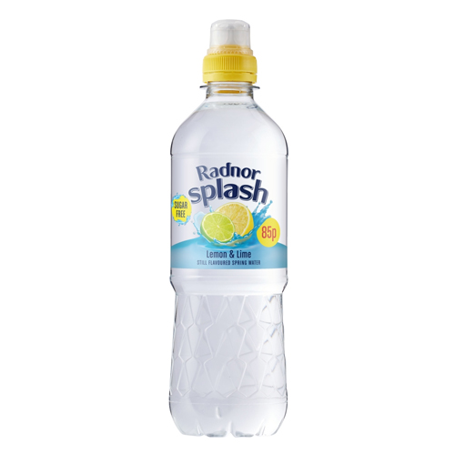 RADNOR SPLASH LEMON & LIME STILL SPRING WATER PMP 85P 500ML