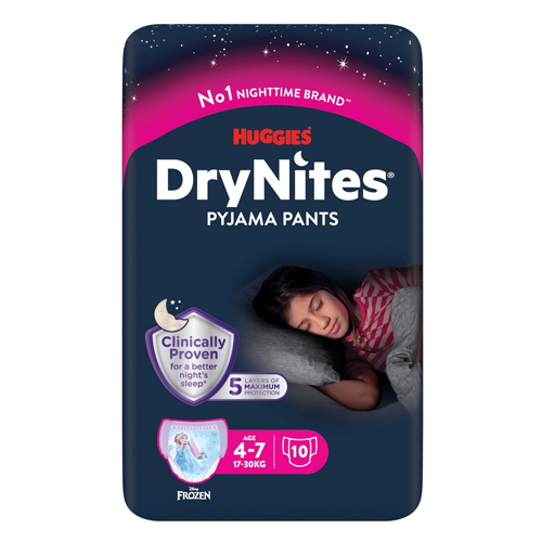 HUGGIES DRYNITES GIRL 4-7 10PK