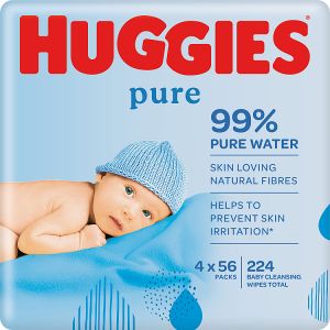 HUGGIES PURE WIPES QUAD PACK 4PK 56S