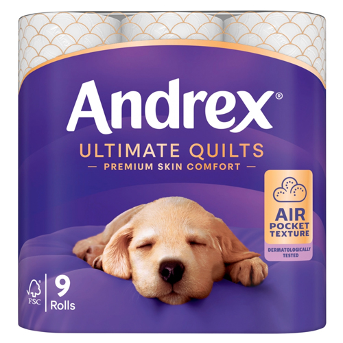 ANDREX SUPREME QUILTS TOILET TISSUE 9 ROLLS