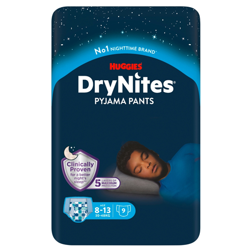 HUGGIES DRY NITES BOY 8-13 9PK