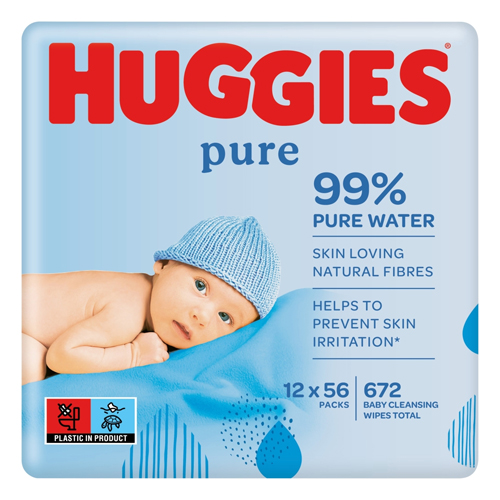 HUGGIES BABY WIPES PURE 12X 56S