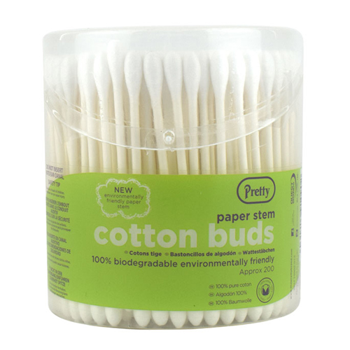 PRETTY COTTON BUDS PAPER STEM FLIP TOP DRUM 200S