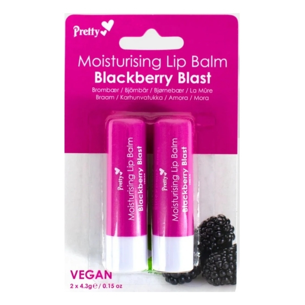PRETTY MOISTURISING LIP BALM TWIN PACK BLACKBERRY BLAST 4.3G