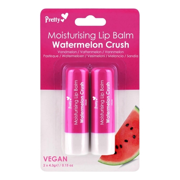 PRETTY MOISTURISING LIP BALM TWIN PACK WATERMELON CRUSH 4.3G