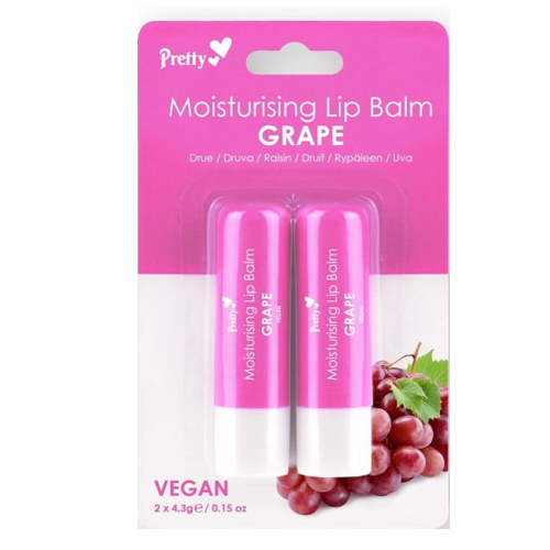 PRETTY MOISTURISING LIP BALM TWIN PACK GRAPE 4.3G