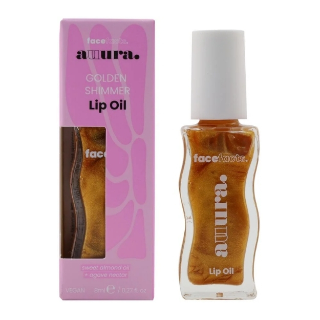 FACE FACTS AUURA LIP OIL GOLDEN SHIMMER 8ML
