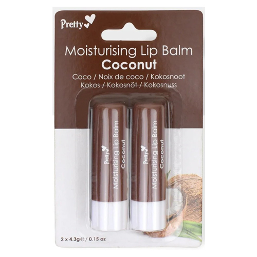 PRETTY MOISTURISING LIP BALM TWIN PACK COCONUT 4.3G