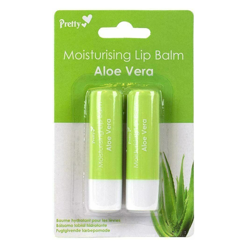 PRETTY MOISTURISING LIP BALM TWIN PACK ALOE VERA 4.3G