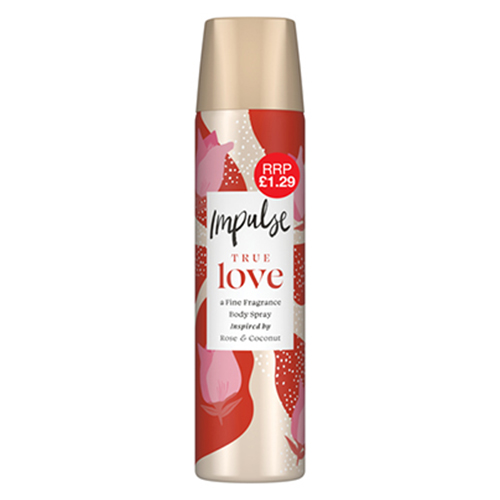 IMPULSE BODY SPRAY TRUE LOVE PMP £1.29 75ML