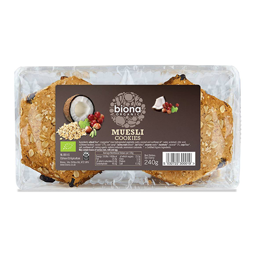 BIONA ORGANIC MUESLI COOKIES 240G