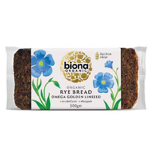 BIONA ORGANIC GOLDEN LINSEED BREAD 500G