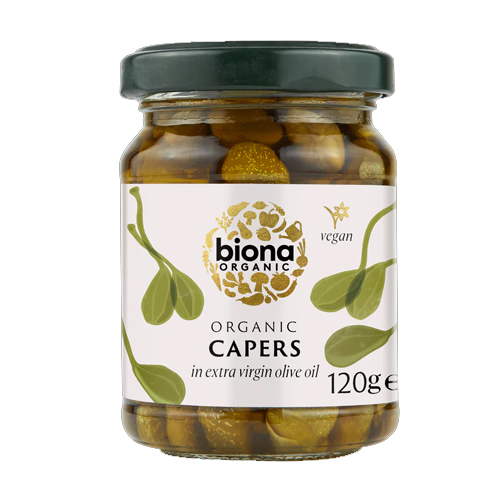 BIONA ORGANIC CAPERS IN EXTRA VIRGIN OLIVE OIL 120G