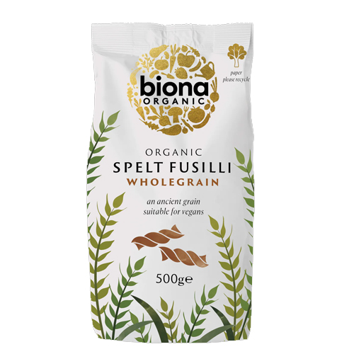 BIONA ORGANIC SPELT FUSILLI WHOLEGRAIN 500G