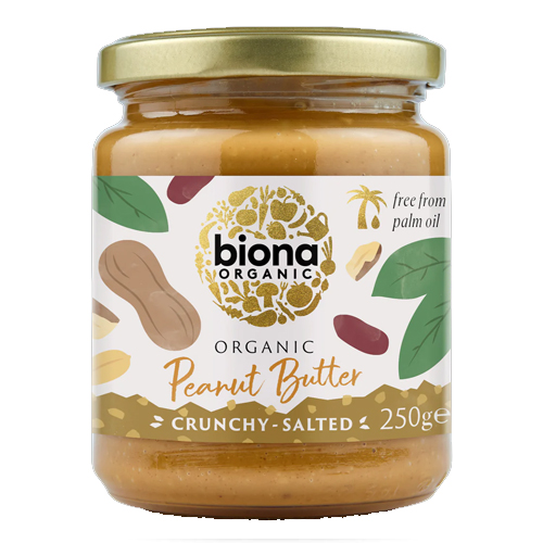 BIONA ORGANIC PEANUT BUTTER CRUNCHY SALTED 250G
