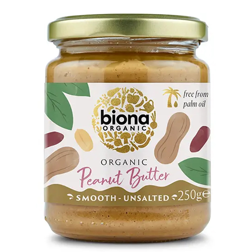 BIONA ORGANIC SMOOTH PEANUT BUTTER 250G
