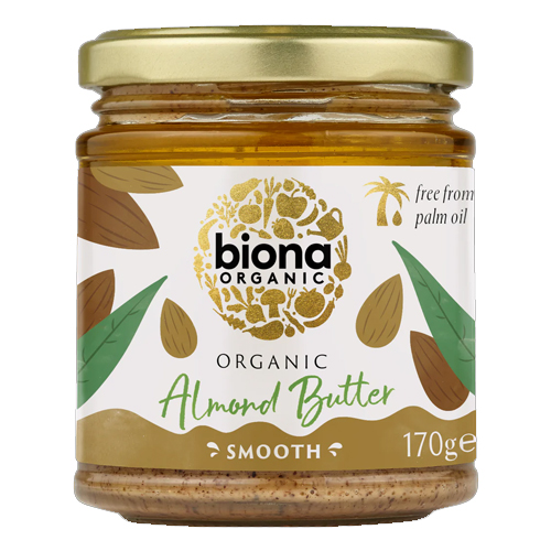 BIONA ORGANIC SMOOTH ALMOND BUTTER 170G