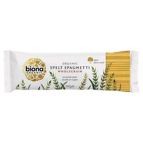 BIONA ORGANIC SPELT SPAGHETTI WHOLEGRAIN 500G