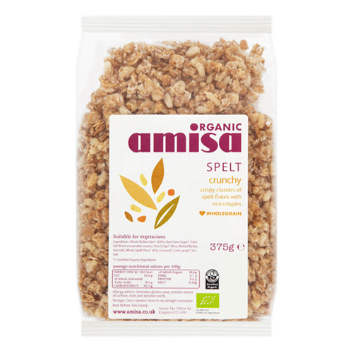AMISA ORGANIC SPELT CRUNCHY GRANOLA 375G