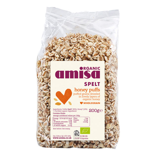 AMISA ORGANIC SPELT HONEY PUFFS 200G