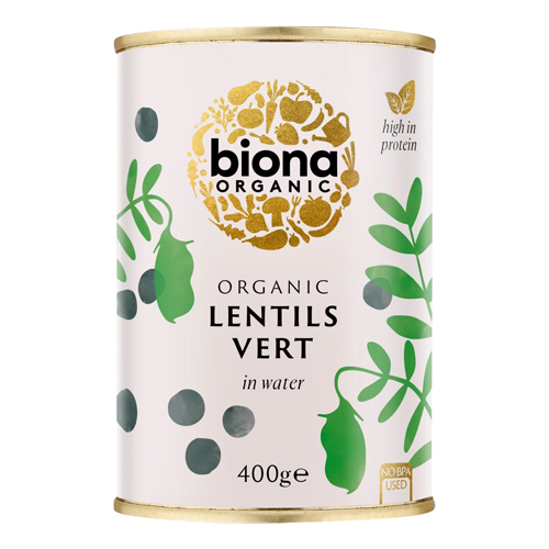 BIONA ORGANIC LENTILS VERT BIJOUX PUT TYPE 400G