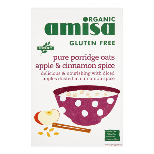 AMISA ORGANIC APPLE CINNAMON SPICE OATS 300G