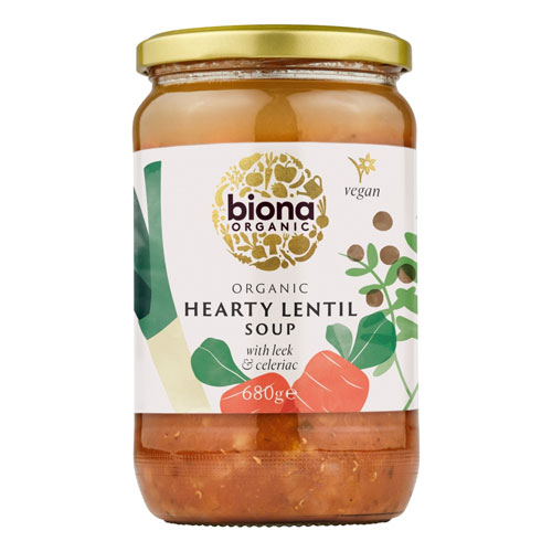 BIONA ORGANIC HEARTY LENTIL SOUP 680G