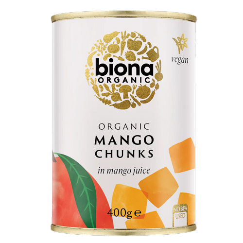 BIONA ORGANIC MANGO CHUNKS IN MANGO JUICE 400G