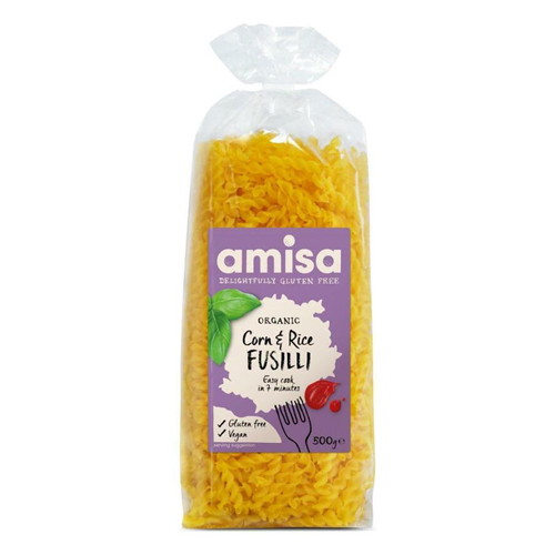 AMISA ORGANIC CORN AND RICE FUSILLI 500G