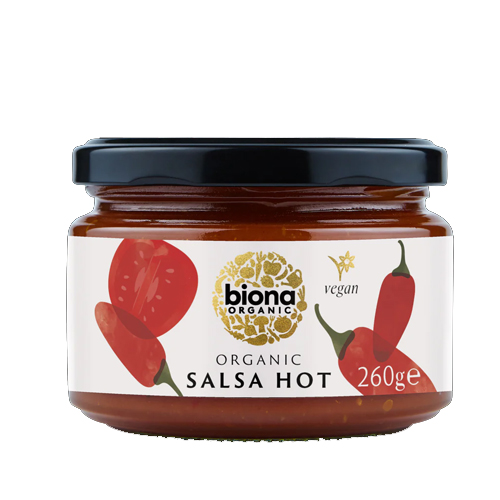 BIONA ORGANIC VEGAN SALSA DIP SAUCE HOT PICANTE 260G