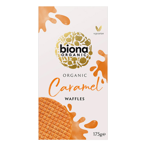 BIONA ORGANIC CARAMEL SYRUP WAFFLES 175G