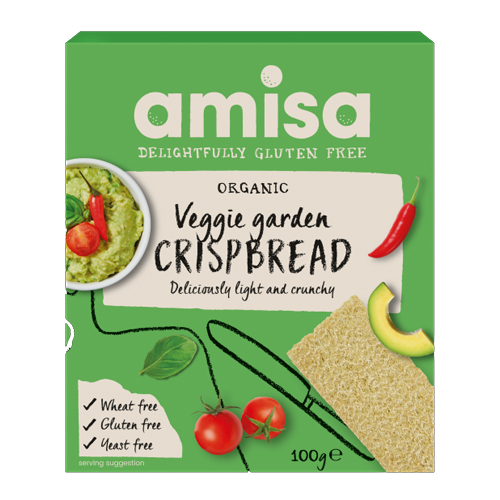 AMISA ORGANIC VEGGIE GARDEN CRISPBREAD 100G