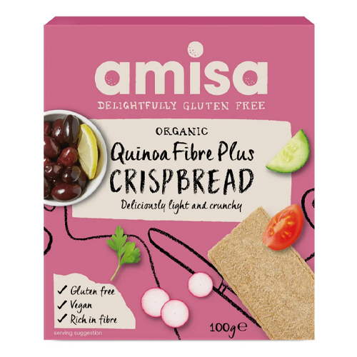 AMISA ORGANIC QUINOA FIBRE PLUS CRISPBREAD 100G
