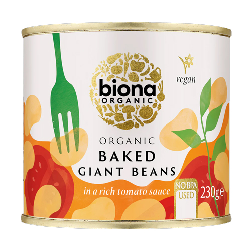 BIONA ORGANIC BAKED GIANT BEANS TOMATO SAUCE 230G