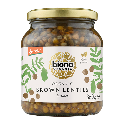 BIONA ORGANIC BROWN LENTILS 360G
