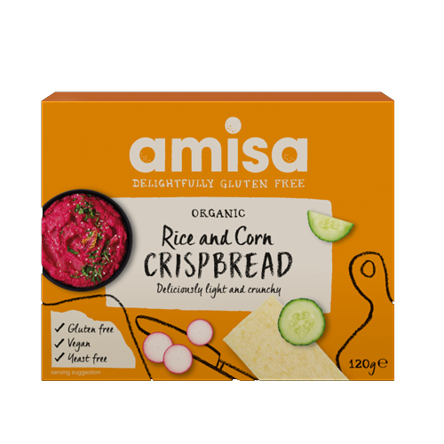 AMISA ORGANIC RICE AND CORN CRISPBREAD 120G