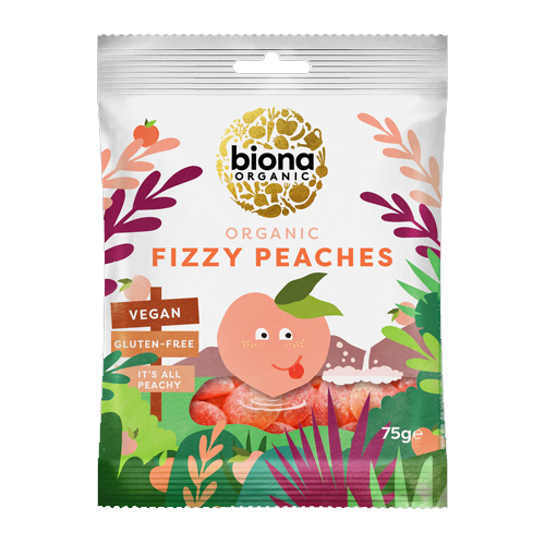 BIONA ORGANIC FIZZY PEACHES 75G