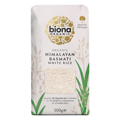 BIONA ORGANIC HIMALAYAN BASMATI WHITE RICE 500G
