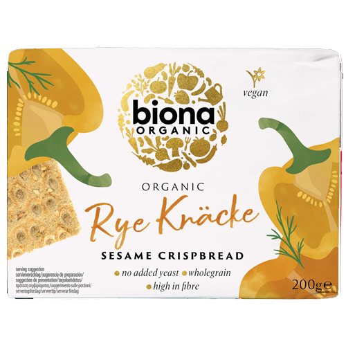 BIONA ORGANIC RYE KNAECKE SESAME CRISPBREAD 200G