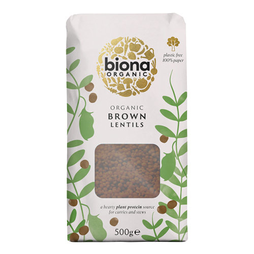 BIONA ORGANIC BROWN LENTILS 500G