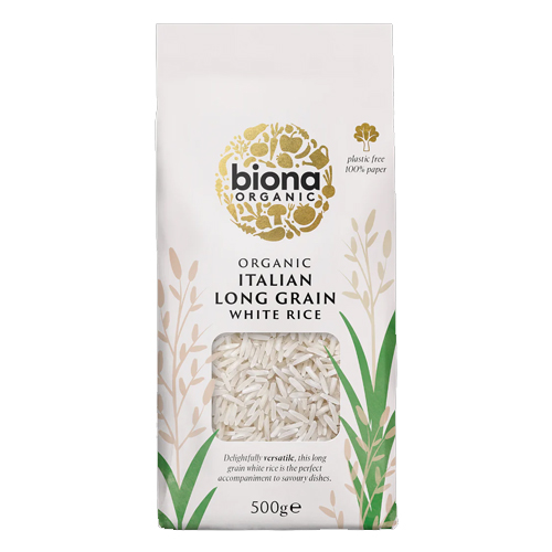 BIONA ORGANIC LONG GRAIN ITALIAN WHITE RICE 500G
