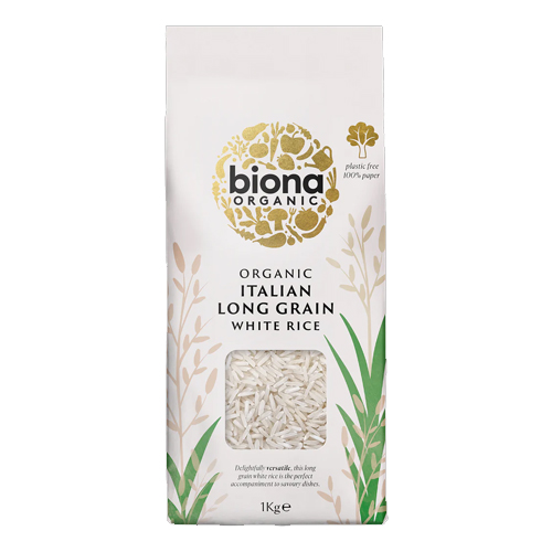 BIONA ORGANIC LONG GRAIN ITALIAN WHITE RICE 1KG