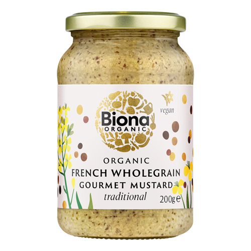 BIONA FRENCH WHOLEGRAIN MUSTARD TRADITIONAL ORGANIC 200G
