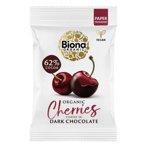BIONA DARK CHOCOLATE CHERRIES ORGANIC 45G