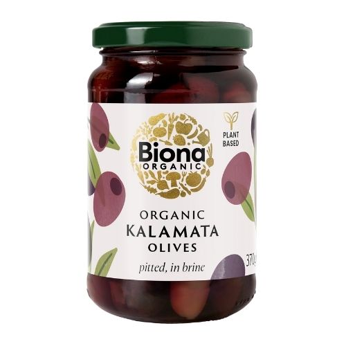BIONA KALAMATA OLIVES PITTED IN BRINE ORGANIC 370G