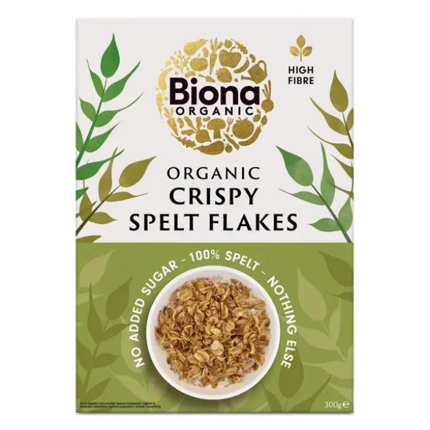 BIONA ORGANIC CRISPY SPELT FLAKES 300G